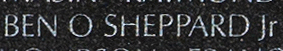 Engraved name on The Wall of Petty Officer First Class Ben O. Sheppard, Jr., U.S. Navy